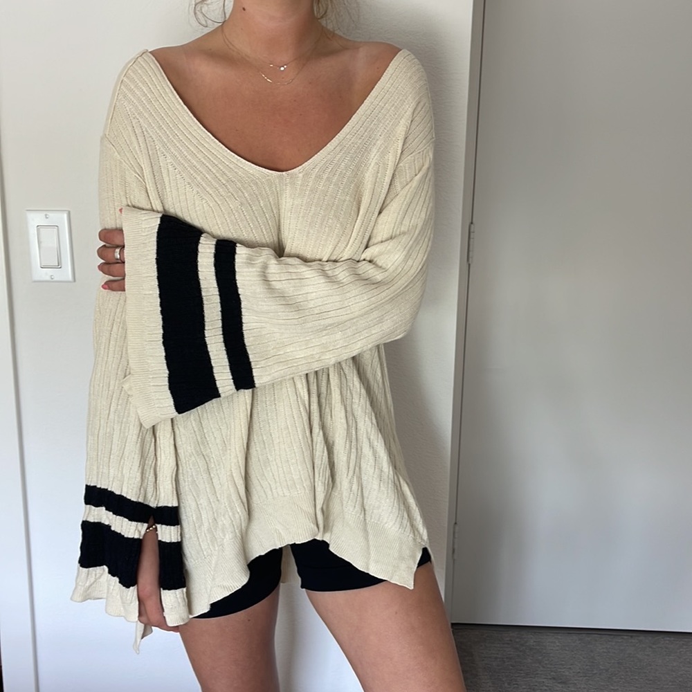 Long bell sleeve sweater
